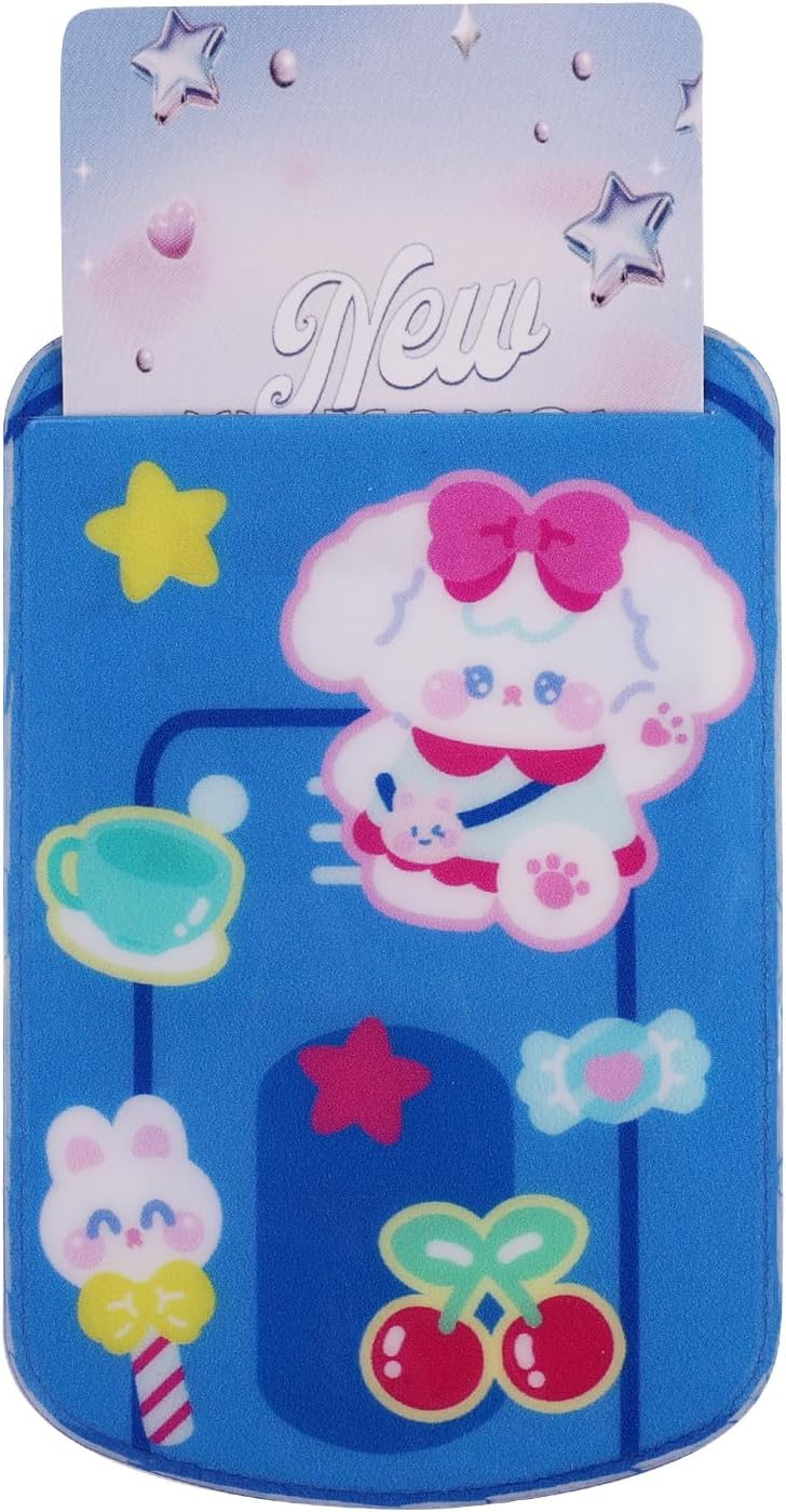 WELLRI Kpop Photocard Holder with Keychain Cute Pendant 3 inch Idol Album Photo Card Sleeves ID Bus Bank Credit Card Protector for Student Kpop Fan (Blue) - Image 3